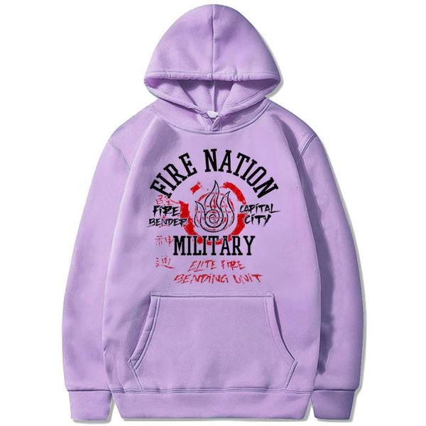 

men's hoodies & sweatshirts avatar the last airbender fire nation hooded aesthetic anime sweatshirt men/women 90s harajuku vintage to, Black