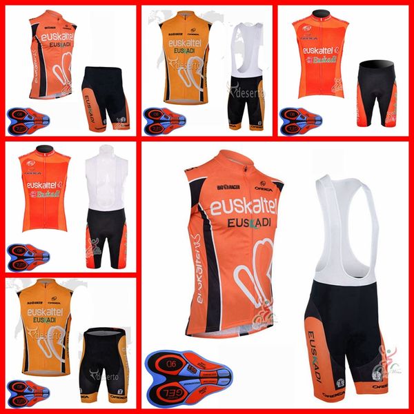 EUSKALTEL Team 2021 Estate traspirante Uomo ciclismo senza maniche Jersey Vest Pantaloncini con bretelle Set Abbigliamento bici Uniforme da bicicletta Abbigliamento sportivo all'aria aperta Ropa Ciclismo S21050627