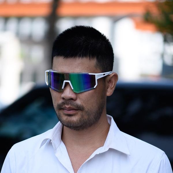 

sunglasses personality big frame colorful cycling sports glasses men outdoor ski fshing bike riding protection goggles, White;black