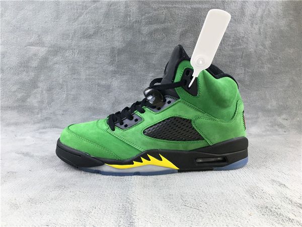 

apple green basketball shoes 5s black yellow jumpman 5 fashion sneakers