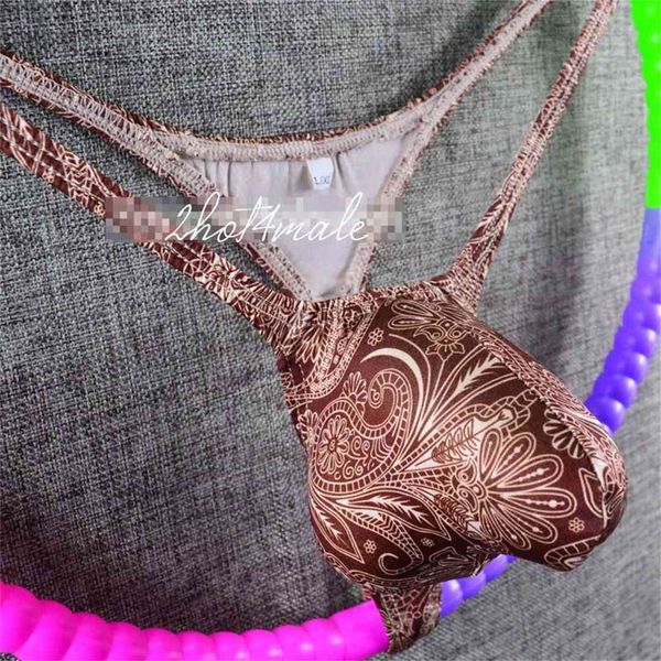 

new men's underwear g-string thong contoured pouch bulge bud grape smugglers paisley prints, Black;brown