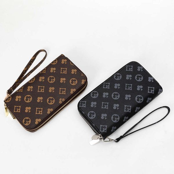 

double zipper wallet men's and women's card bag fashion simple long large capacity hand zero, Red;black
