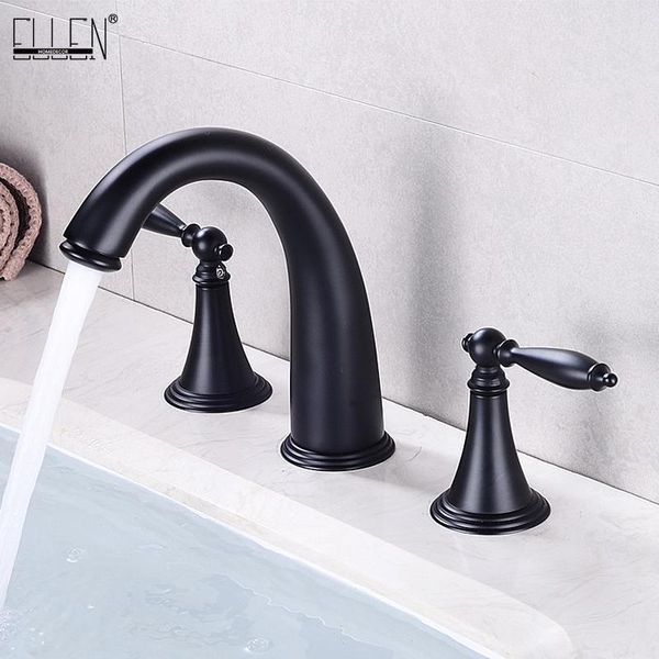

bathroom sink faucets ellen black widespread bath faucet double handle basin cold water mixer 3 hole elf8001b