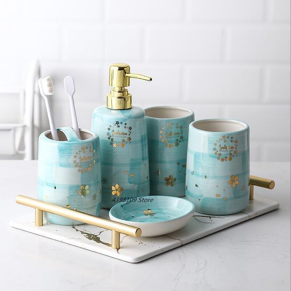 

bath accessory set nordic bathroom supplies ceramic star series accessories soap dispenser toothbrush holder / tray decoration