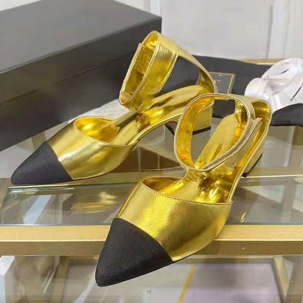 

explosion pointed flat women sandals leather buckle design square heels shoes designer slippers, Black
