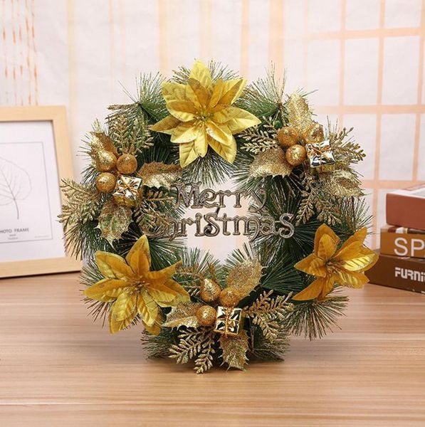 

wreaths merry christmas party poinsettia wreath door wall garland decoration adornos navideÃ±os kerst decoratie garlands decorative flowers &