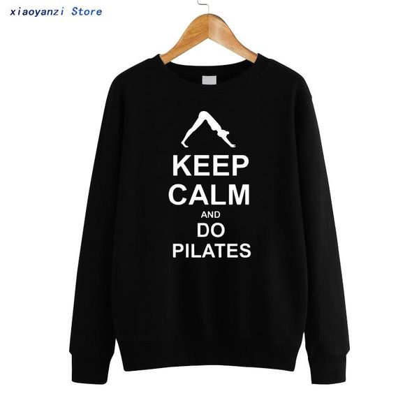 

women's hoodies & sweatshirts 2021 fashion keep calm and do pilates women printed cotton girl sweatshirt female clothing pullover, Black