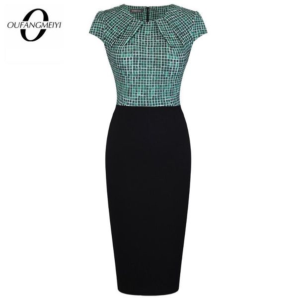 

casual dresses vintage ladies summer style short sleeve pinup elegant floral print ruched slim sheath patchwork women office eb316, Black;gray