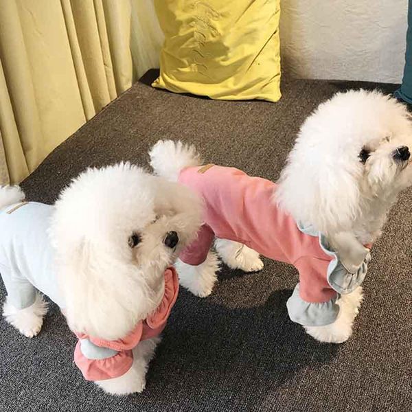 

dog apparel pet four-legged clothes doll collar stitching cute cotton teddy bichon small