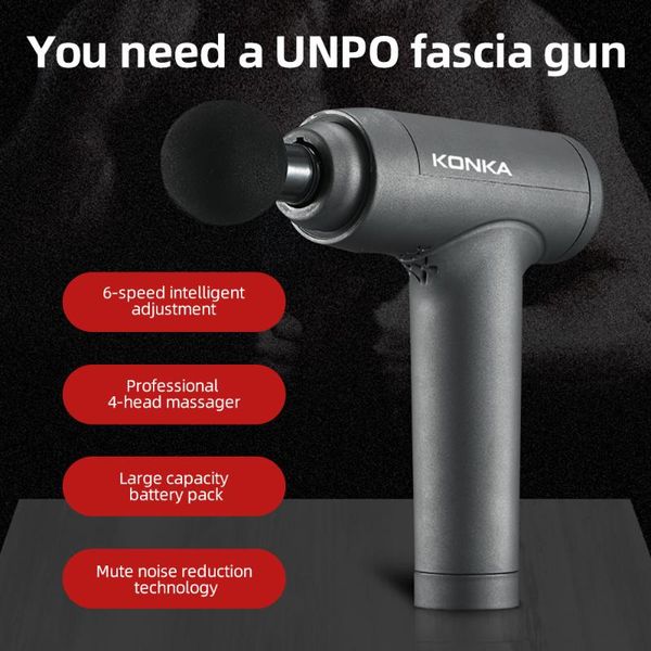 

massage gun konka muscle sport therapy massager body relaxation pain relief slimming shaping 4 heads with bag