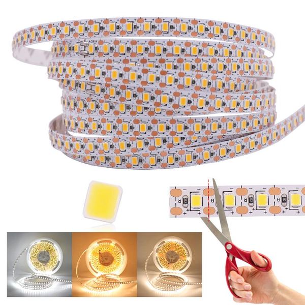 

strips 10m led strip lights dc24v diode tape smd 2835 120leds/m flexible ribbon ip21 non waterproof rope warm natural white