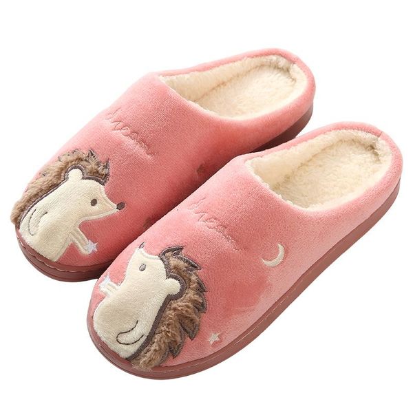 

slippers women winter house 2021 non-slip soft fur warm indoor bedroom lovers couples floor home shoes ladies furry slides, Black