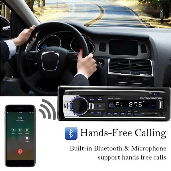 

& mp4 players car mp3 multimedia player bluetooth autoradio stereo radio fm aux input receiver sd usb jsd-520 12v in-dash 1 din