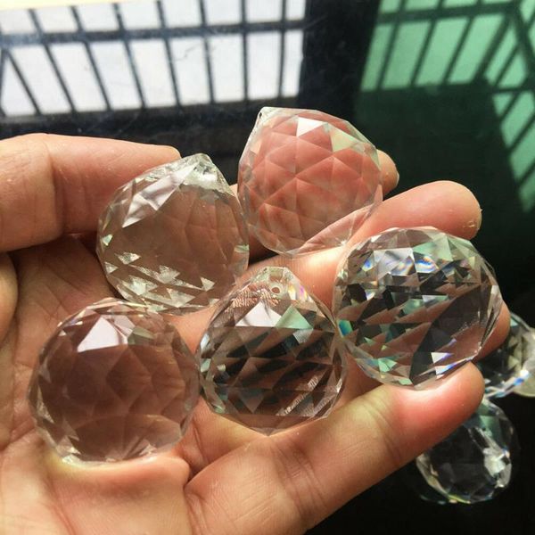 

chandelier crystal 5pcs 30mm glass ball rainbow suncatcher prism faceted pendant accessories spare parts
