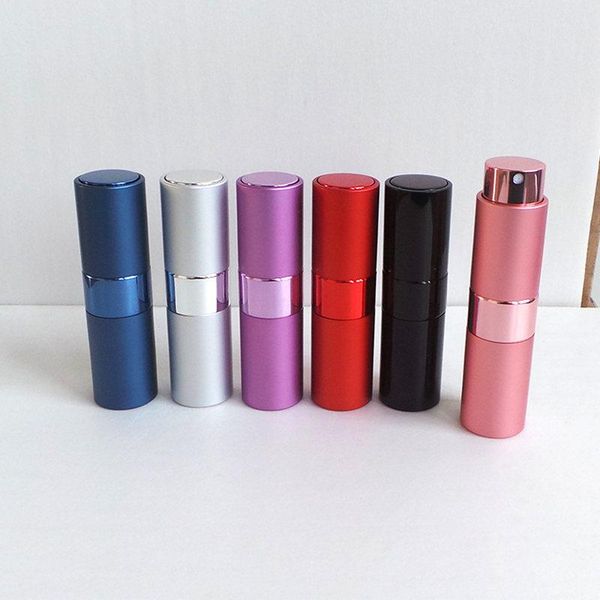 

50pcs/lot glass empty 15ml lipstick spin tube spray bottle atomizer refillable aluminum perfume pump scent storage bottles & jars