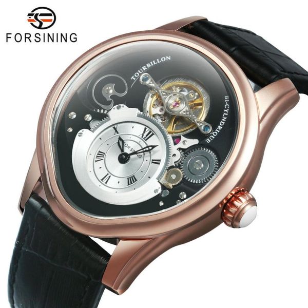 

wristwatches mens watches automatic mechanical wrist watch men genuine leather strap business casual gift relogio masculino, Slivery;brown