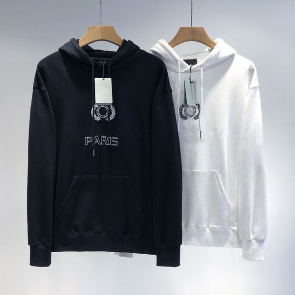 

design clothing 9226 terry long sleeve couple sweater hooded high gram heavy spike printing simple fashion crown qingdao, Black