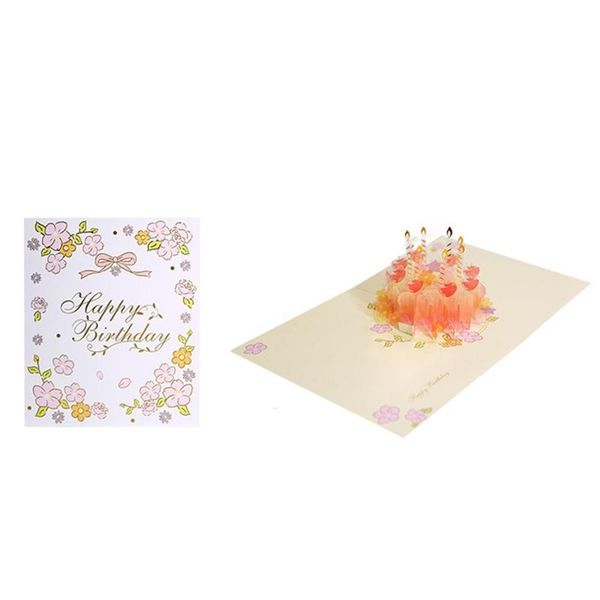 

greeting cards 3d -up christmas tree castle happy birthday postcards invitations with envelope