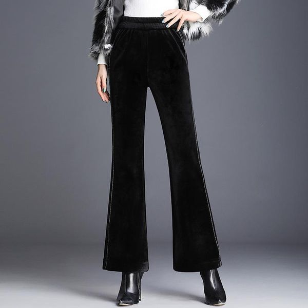 

women's pants & capris female winter 2021 style elastic waist trousers korean-style micro-elastic-fashion casual, Black;white