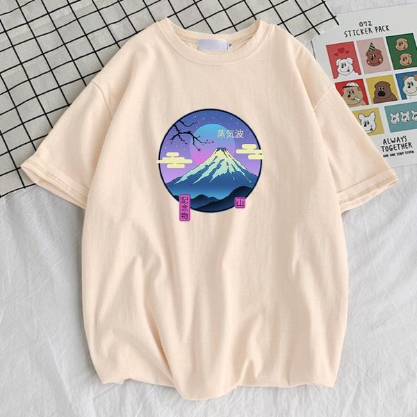 

men's t-shirts mount fuji commemorative items steam printed male tshirt street fit t-shirt funky design tshirts funny mens top, White;black