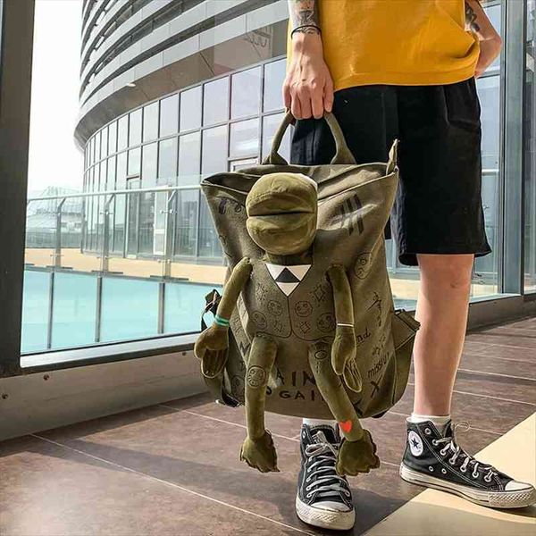 

high capacity travel backpack lapcanvas women cartoon doll female schoolbag for teenages girls mochila mujer