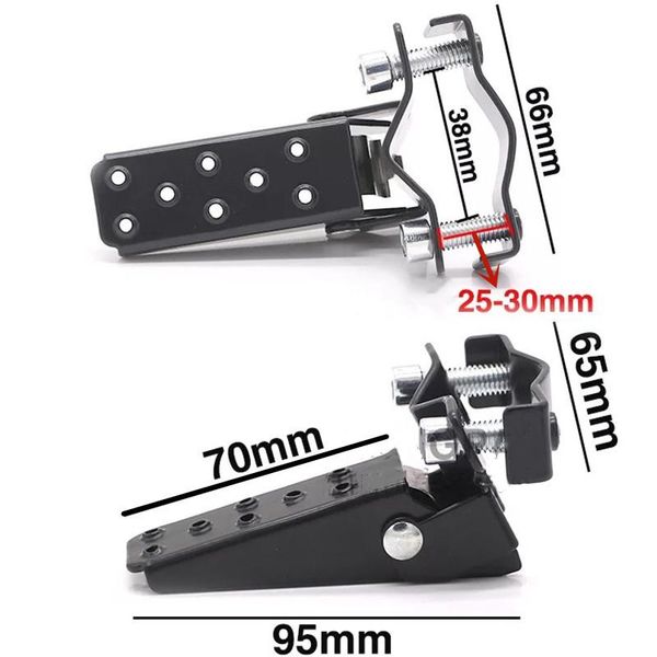 

pedals 1pair black steel motorcycle bike parts frame foot pegs folding custom 25mm-30mm
