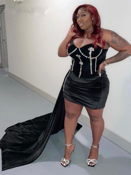 

party dresses plus size african women short prom elegant beaded sweetheart neck sleeveless black column mini dress, White;black