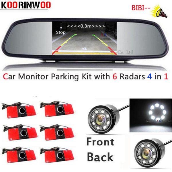 

car rear view cameras& parking sensors koorinwoo 6 alarm buzzer video mirror monitor reversing radars parktronic auto camera for