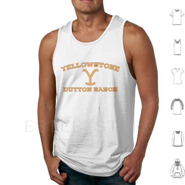 

men' tank yellowstone vest sleeveless montana cowboy dutton ranch, White;black