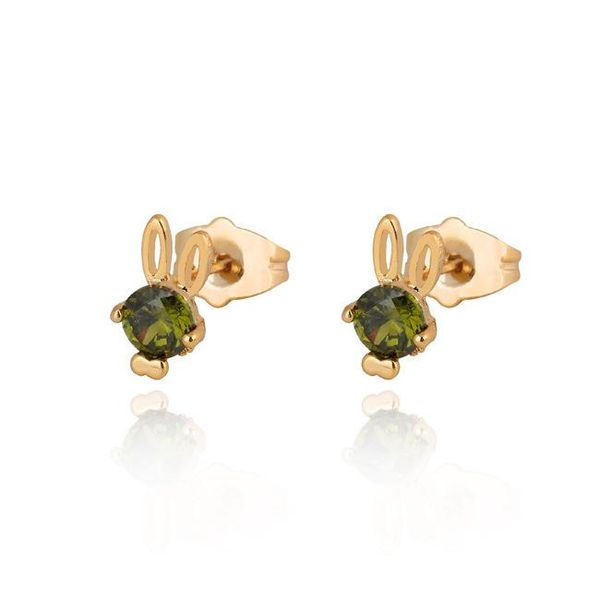 

stud kuniu ears shape earrings for women zircon metal material cute lovely style friend lover gifts fashion jewelry, Golden;silver