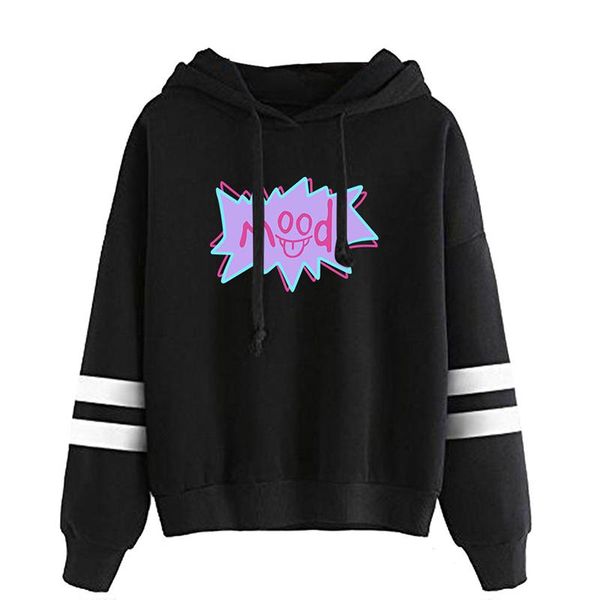 

men's hoodies & sweatshirts fashion print mood harajuku men women hooded pullover sports long sleeve hoodie hood black white