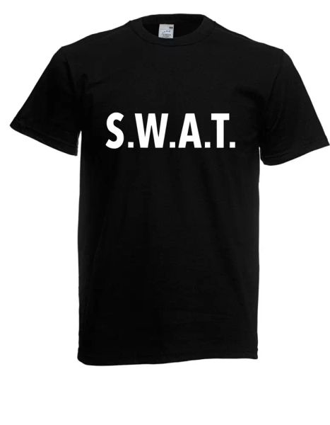 

mens t-shirt s.w.a.t. kostum size up to 5xl, White;black