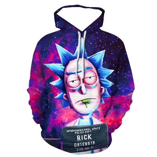 

street rick and morty loose lovers hoodie men sweaters hooded, Black