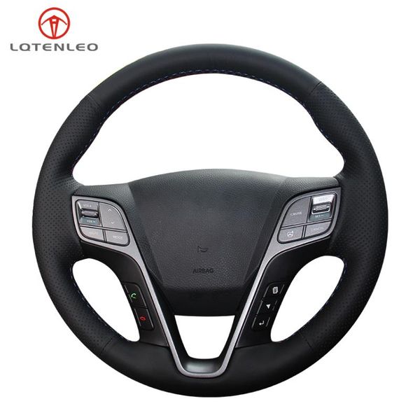 

steering wheel covers lqtenleo black artificial leather cover for santa fe 2012-2021 h350 2021-2021 grand 2013-2021