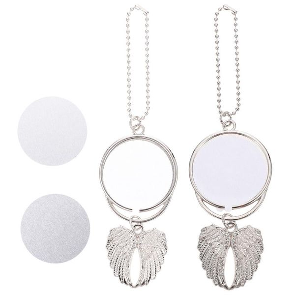 

interior decorations 2pcs car hanging ornament angel wing blank pendant stylish