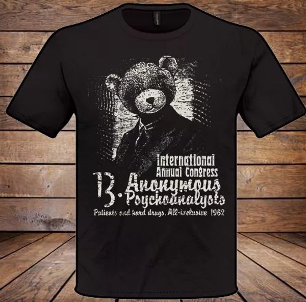 

anonymous psychoanalysts t-shirt uomo donna natale regalo regalo divertente, White;black