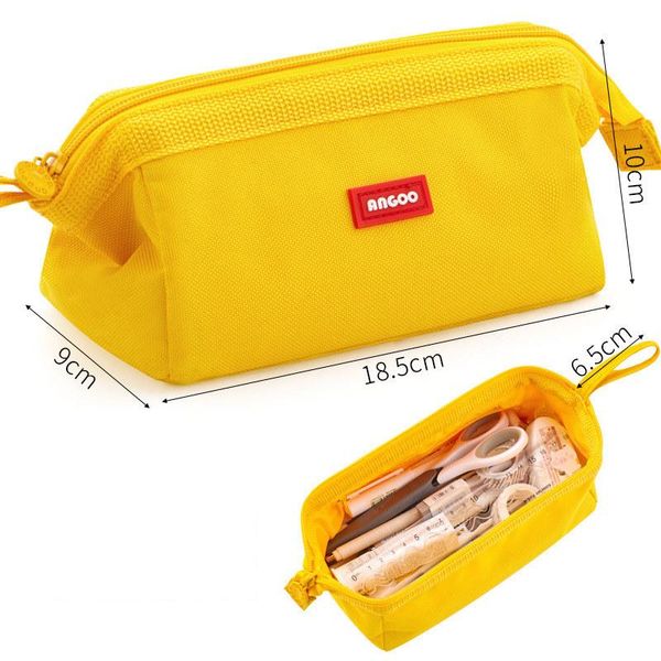 

pencil bags 2021 solid case school supplies student korea stationery storage bag retro style kawaii large capacity pen box pouch