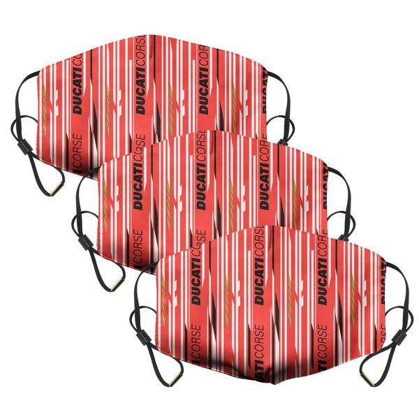 

three-piece adjustable ducati red white muth dust cycling mask, Silver