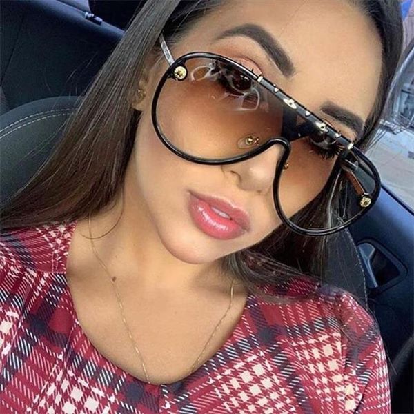 

big shield sunglasses for women vintgae brand designer oversized womens large men shades eyewear, White;black