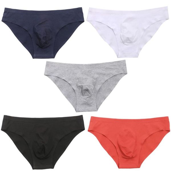

underpants men's ice silk breathable boxershorts plus convex pouch brief seamless comfortable panties erotic male thong, Black;white