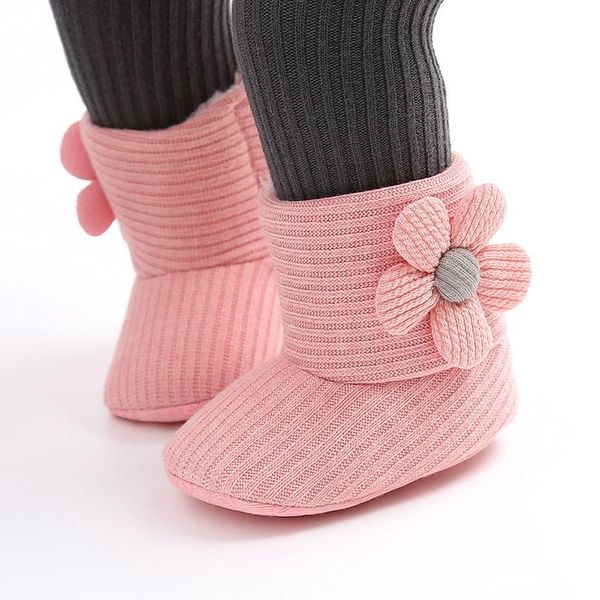 

0-12m autumn and winter warm boots baby plus velvet thickened high-toddler shoes solid color soft-soled cotton first walkers
