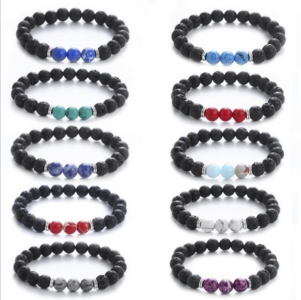 

beaded jewelrywomen mens casual charm gifts volcano bracelets fashion volcanic stone jewelry essential oil diffuser f0zyn beaded strands dr, Black