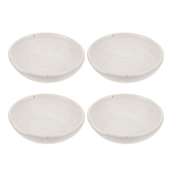 

dishes & plates 4pcs side dish ceramic sauce snack kitchen tableware (white)