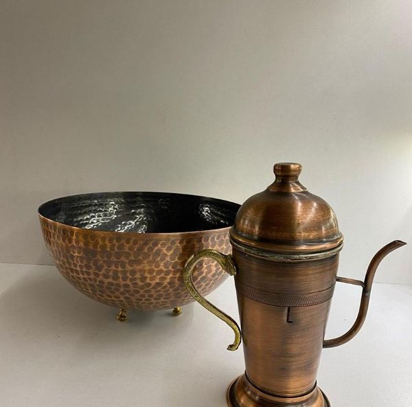 

100% copper bowl and oiler team together modern tableware salad bowls