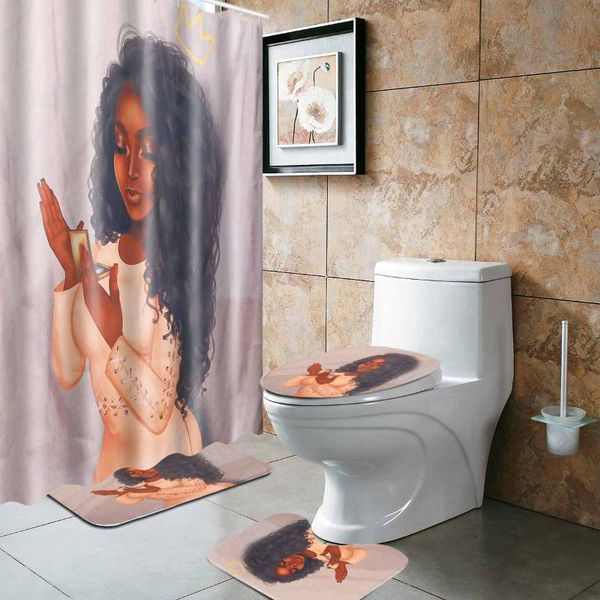 

african shower curtain girl women life art curtains bathroom waterproof polyester