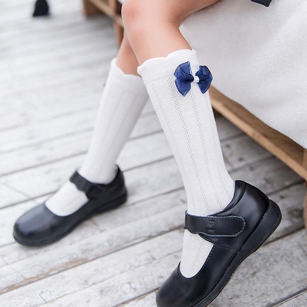 

socks sweet bows baby summer mesh black blue girls knee high soft kids children long, Pink;yellow