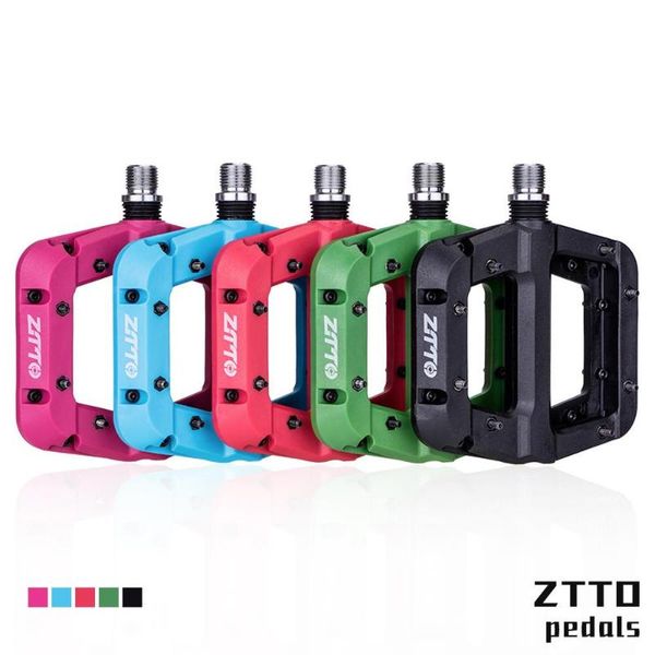

bike pedals bicycle nylon fiber ultra-light mountain pedal 5 colors big foot road bearing cycling parts