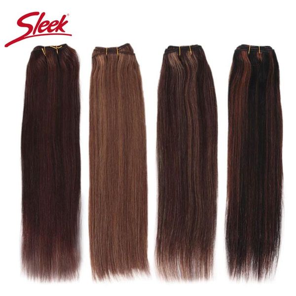 

human hair bulks sleek remy brazilian natural straight in weaves bundles p4/27 and blone p6/27 extension 10 to 26 inches, Black