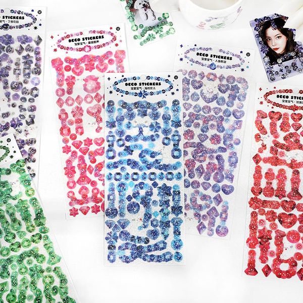 

gift wrap 1pcs glitter sticker aesthetic custom label stickers for notebooks decorative collage phone scrapbooking material