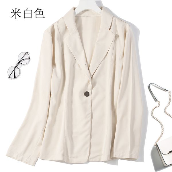 

suits women's 100% spun silk white one button blazer jacket office work l xl jn563, White;black